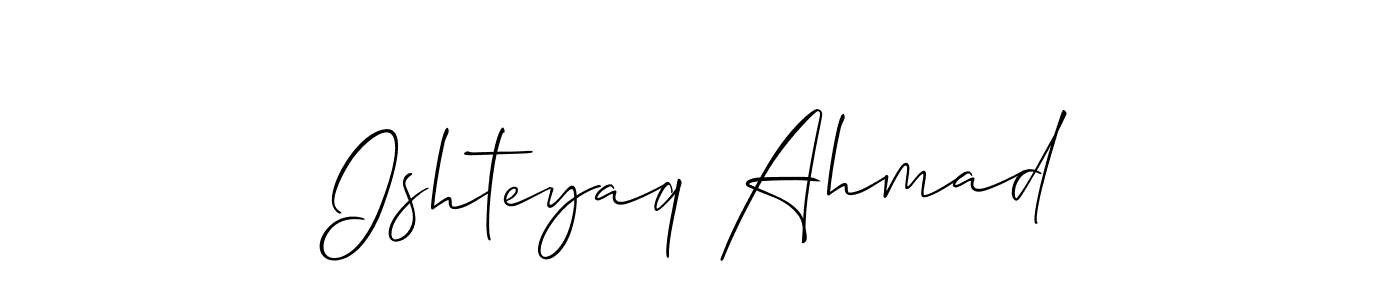 This is the best signature style for the Ishteyaq Ahmad name. Also you like these signature font (Allison_Script). Mix name signature. Ishteyaq Ahmad signature style 2 images and pictures png