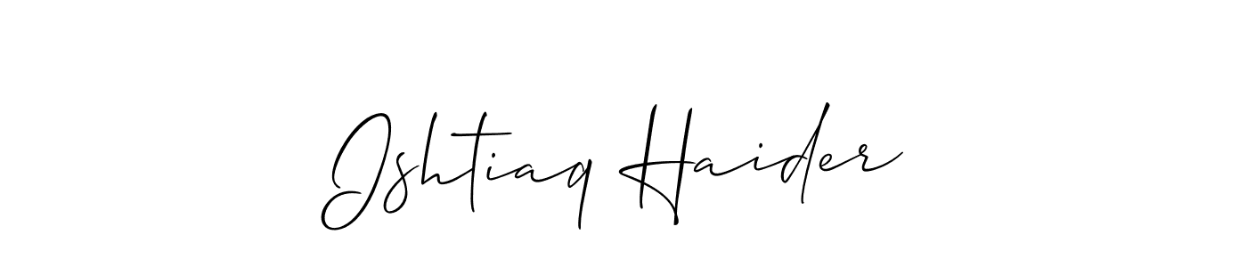 It looks lik you need a new signature style for name Ishtiaq Haider. Design unique handwritten (Allison_Script) signature with our free signature maker in just a few clicks. Ishtiaq Haider signature style 2 images and pictures png