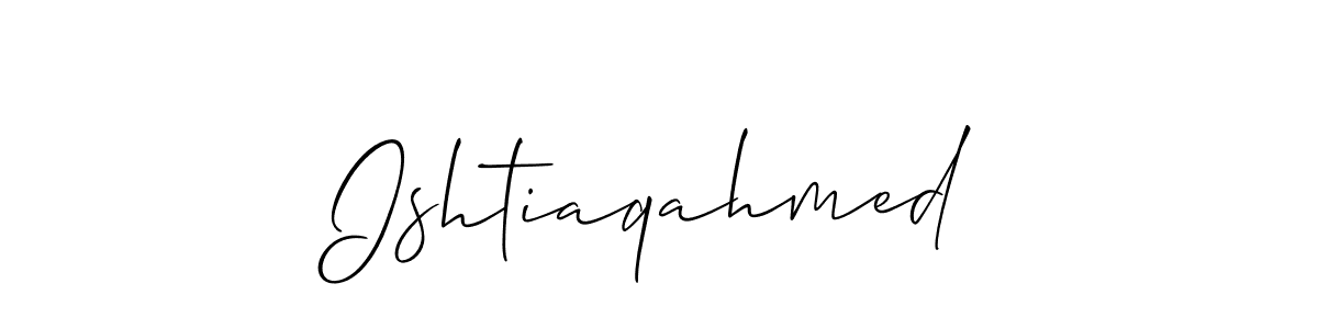 Also You can easily find your signature by using the search form. We will create Ishtiaqahmed name handwritten signature images for you free of cost using Allison_Script sign style. Ishtiaqahmed signature style 2 images and pictures png
