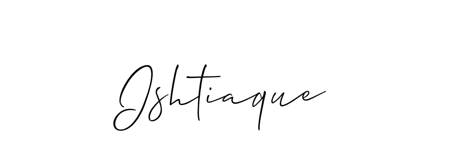 Make a beautiful signature design for name Ishtiaque. With this signature (Allison_Script) style, you can create a handwritten signature for free. Ishtiaque signature style 2 images and pictures png