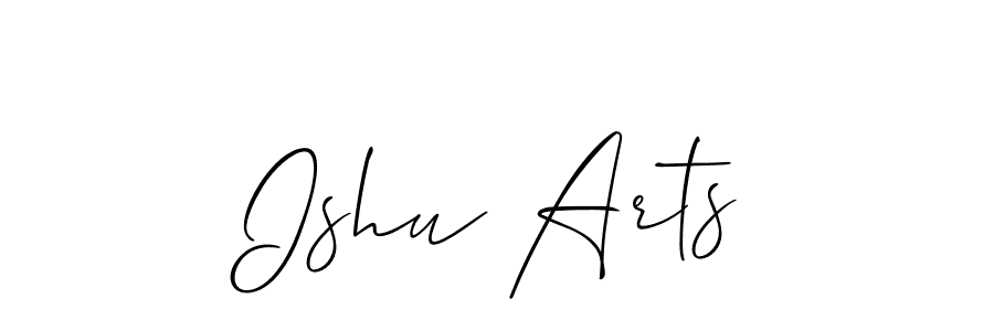 if you are searching for the best signature style for your name Ishu Arts. so please give up your signature search. here we have designed multiple signature styles  using Allison_Script. Ishu Arts signature style 2 images and pictures png