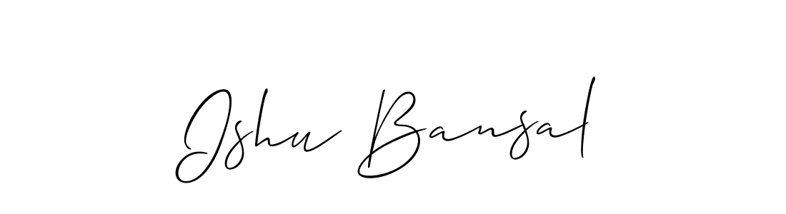 if you are searching for the best signature style for your name Ishu Bansal. so please give up your signature search. here we have designed multiple signature styles  using Allison_Script. Ishu Bansal signature style 2 images and pictures png