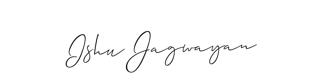Also we have Ishu Jagwayan name is the best signature style. Create professional handwritten signature collection using Allison_Script autograph style. Ishu Jagwayan signature style 2 images and pictures png