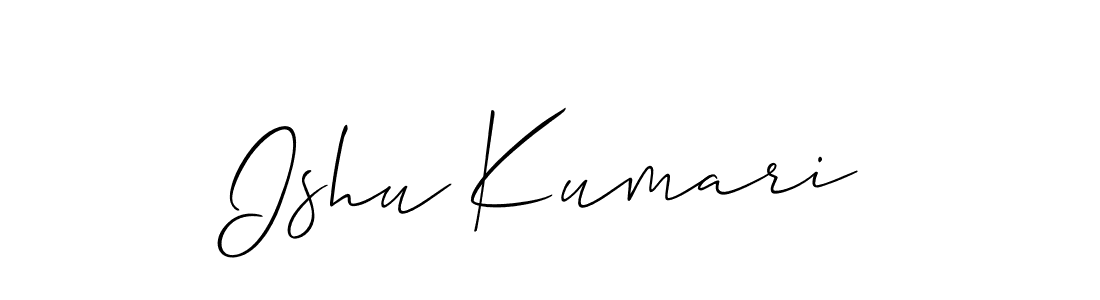 Also we have Ishu Kumari name is the best signature style. Create professional handwritten signature collection using Allison_Script autograph style. Ishu Kumari signature style 2 images and pictures png