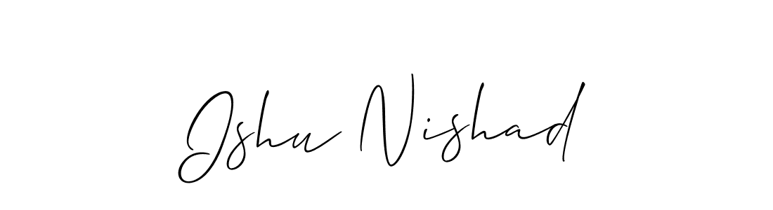 Allison_Script is a professional signature style that is perfect for those who want to add a touch of class to their signature. It is also a great choice for those who want to make their signature more unique. Get Ishu Nishad name to fancy signature for free. Ishu Nishad signature style 2 images and pictures png