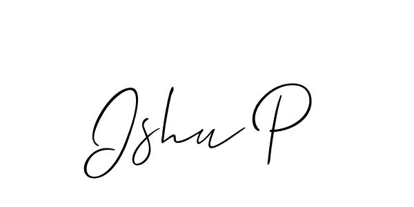 Similarly Allison_Script is the best handwritten signature design. Signature creator online .You can use it as an online autograph creator for name Ishu P. Ishu P signature style 2 images and pictures png