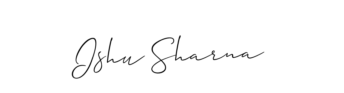 How to make Ishu Sharna signature? Allison_Script is a professional autograph style. Create handwritten signature for Ishu Sharna name. Ishu Sharna signature style 2 images and pictures png