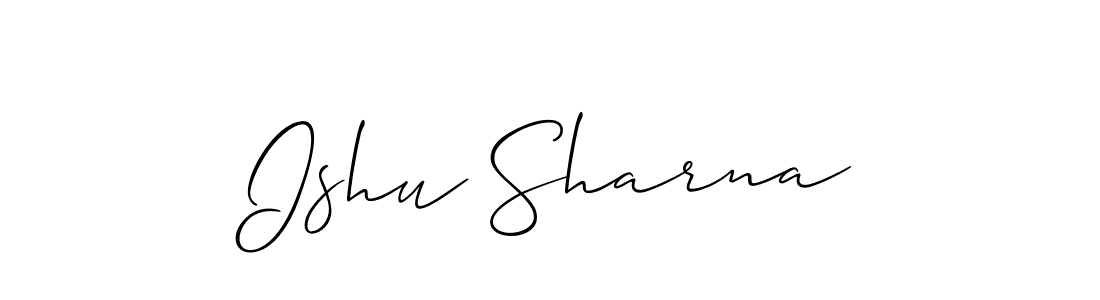 You should practise on your own different ways (Allison_Script) to write your name (Ishu Sharna) in signature. don't let someone else do it for you. Ishu Sharna signature style 2 images and pictures png