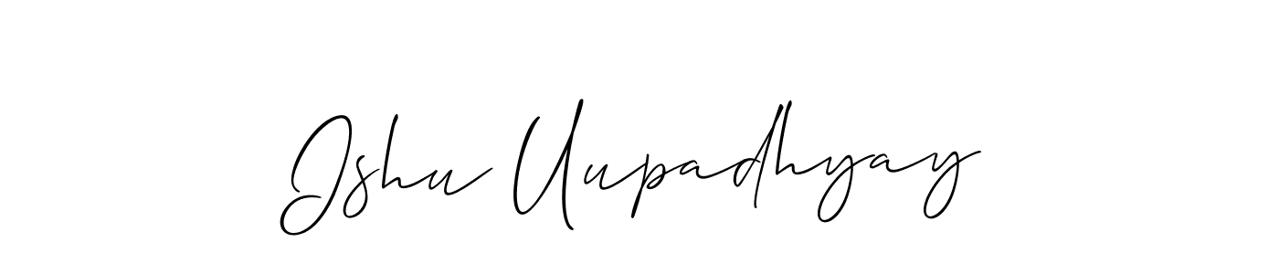 How to make Ishu Uupadhyay name signature. Use Allison_Script style for creating short signs online. This is the latest handwritten sign. Ishu Uupadhyay signature style 2 images and pictures png