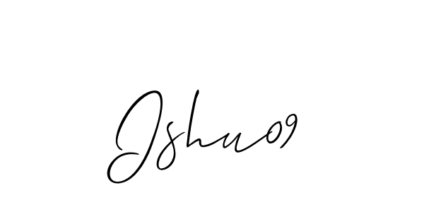 Use a signature maker to create a handwritten signature online. With this signature software, you can design (Allison_Script) your own signature for name Ishu09. Ishu09 signature style 2 images and pictures png