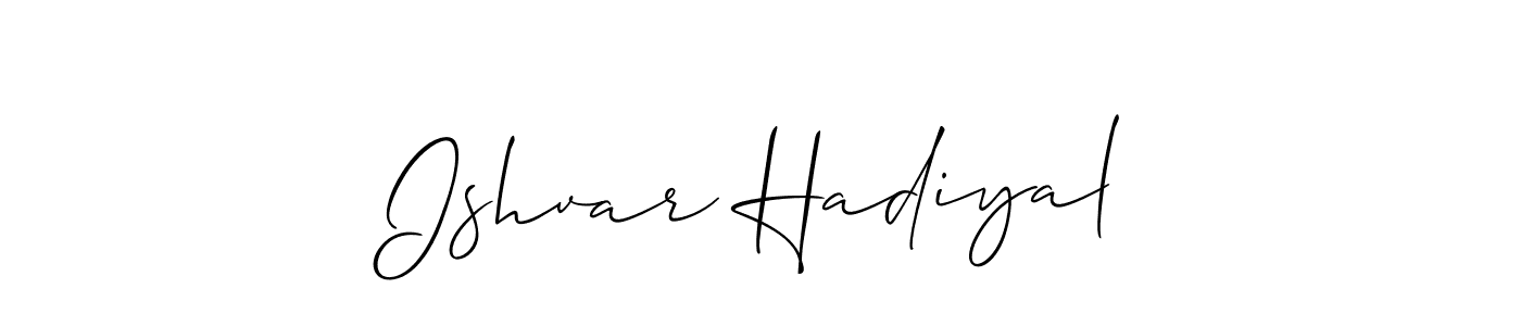 How to Draw Ishvar Hadiyal signature style? Allison_Script is a latest design signature styles for name Ishvar Hadiyal. Ishvar Hadiyal signature style 2 images and pictures png