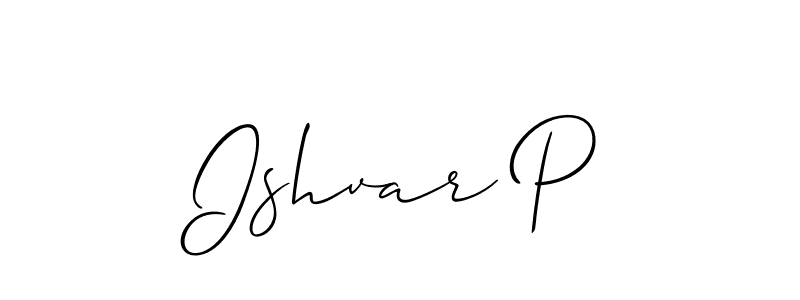 Design your own signature with our free online signature maker. With this signature software, you can create a handwritten (Allison_Script) signature for name Ishvar P. Ishvar P signature style 2 images and pictures png