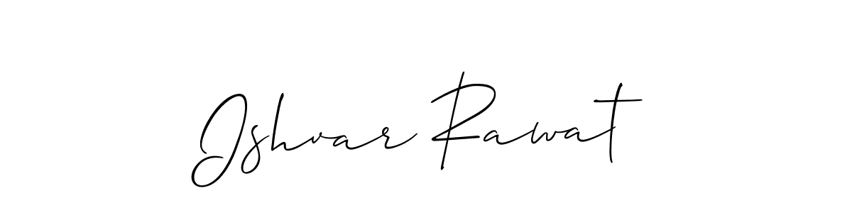 Allison_Script is a professional signature style that is perfect for those who want to add a touch of class to their signature. It is also a great choice for those who want to make their signature more unique. Get Ishvar Rawat name to fancy signature for free. Ishvar Rawat signature style 2 images and pictures png