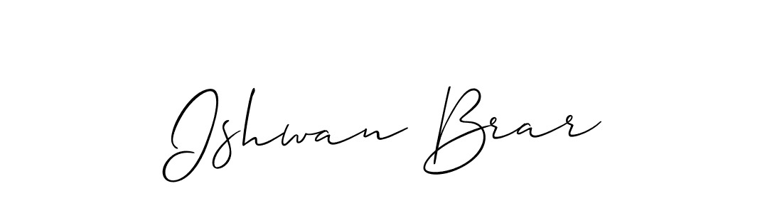 Make a beautiful signature design for name Ishwan Brar. With this signature (Allison_Script) style, you can create a handwritten signature for free. Ishwan Brar signature style 2 images and pictures png