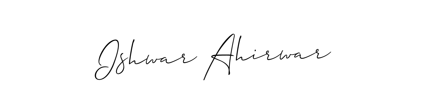 Create a beautiful signature design for name Ishwar Ahirwar. With this signature (Allison_Script) fonts, you can make a handwritten signature for free. Ishwar Ahirwar signature style 2 images and pictures png