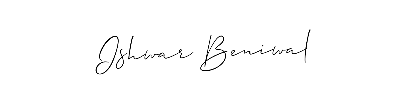 How to Draw Ishwar Beniwal signature style? Allison_Script is a latest design signature styles for name Ishwar Beniwal. Ishwar Beniwal signature style 2 images and pictures png