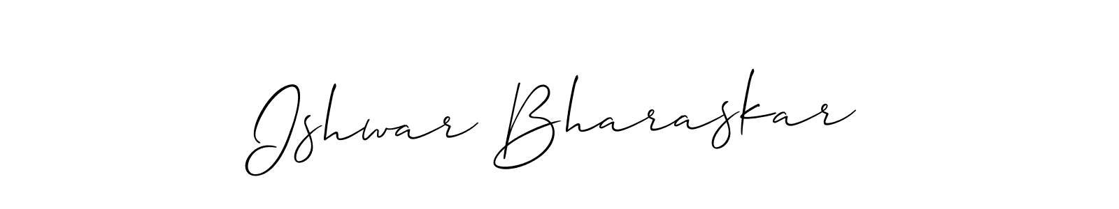 How to make Ishwar Bharaskar signature? Allison_Script is a professional autograph style. Create handwritten signature for Ishwar Bharaskar name. Ishwar Bharaskar signature style 2 images and pictures png