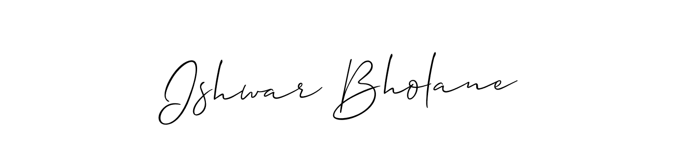 How to make Ishwar Bholane name signature. Use Allison_Script style for creating short signs online. This is the latest handwritten sign. Ishwar Bholane signature style 2 images and pictures png