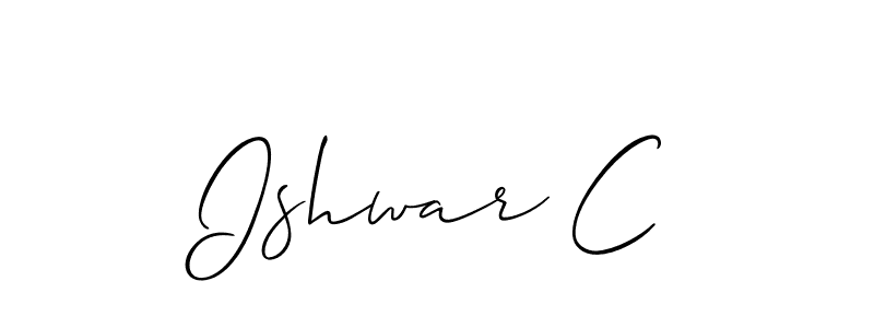 Make a beautiful signature design for name Ishwar C. With this signature (Allison_Script) style, you can create a handwritten signature for free. Ishwar C signature style 2 images and pictures png