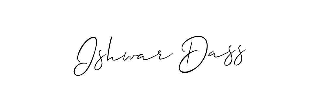 The best way (Allison_Script) to make a short signature is to pick only two or three words in your name. The name Ishwar Dass include a total of six letters. For converting this name. Ishwar Dass signature style 2 images and pictures png