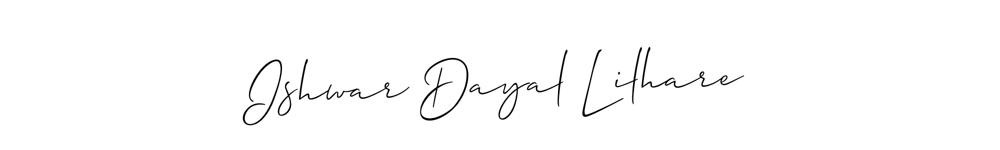 The best way (Allison_Script) to make a short signature is to pick only two or three words in your name. The name Ishwar Dayal Lilhare include a total of six letters. For converting this name. Ishwar Dayal Lilhare signature style 2 images and pictures png