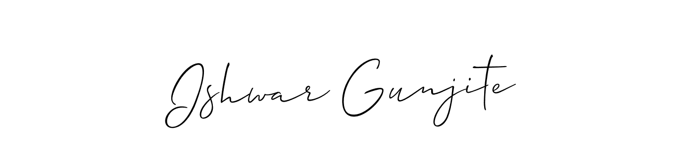 This is the best signature style for the Ishwar Gunjite name. Also you like these signature font (Allison_Script). Mix name signature. Ishwar Gunjite signature style 2 images and pictures png