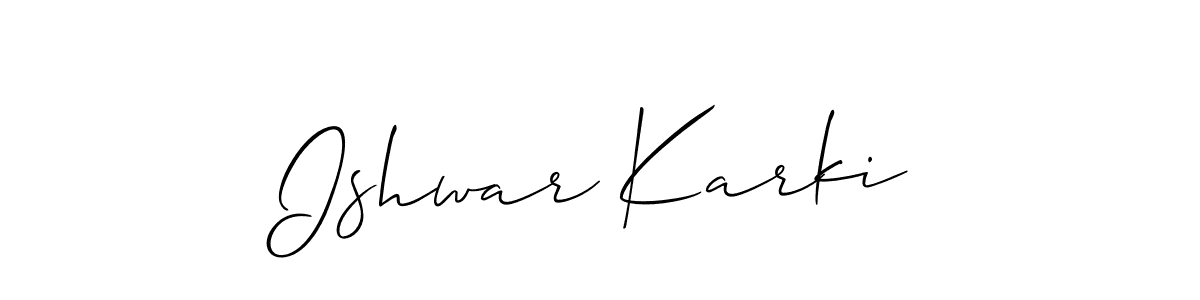 Allison_Script is a professional signature style that is perfect for those who want to add a touch of class to their signature. It is also a great choice for those who want to make their signature more unique. Get Ishwar Karki name to fancy signature for free. Ishwar Karki signature style 2 images and pictures png