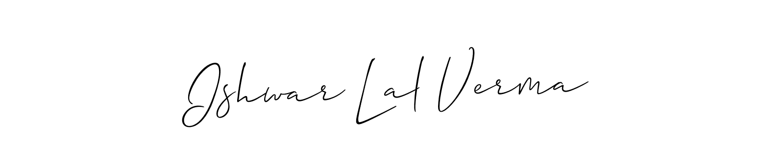 How to make Ishwar Lal Verma signature? Allison_Script is a professional autograph style. Create handwritten signature for Ishwar Lal Verma name. Ishwar Lal Verma signature style 2 images and pictures png
