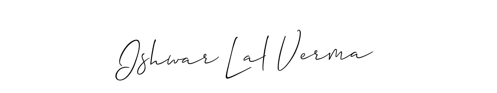 Similarly Allison_Script is the best handwritten signature design. Signature creator online .You can use it as an online autograph creator for name Ishwar Lal Verma. Ishwar Lal Verma signature style 2 images and pictures png