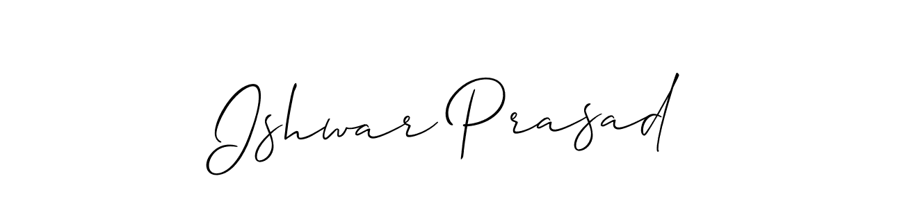 How to make Ishwar Prasad name signature. Use Allison_Script style for creating short signs online. This is the latest handwritten sign. Ishwar Prasad signature style 2 images and pictures png