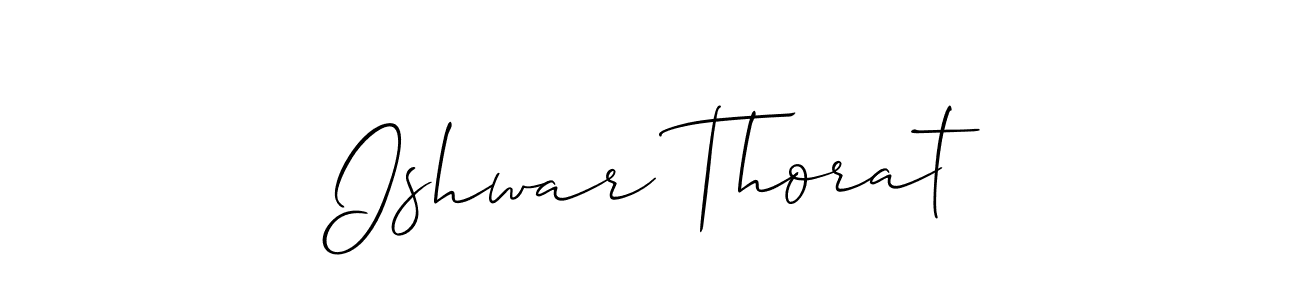 Create a beautiful signature design for name Ishwar Thorat. With this signature (Allison_Script) fonts, you can make a handwritten signature for free. Ishwar Thorat signature style 2 images and pictures png