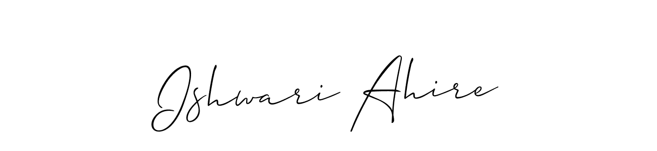 Design your own signature with our free online signature maker. With this signature software, you can create a handwritten (Allison_Script) signature for name Ishwari Ahire. Ishwari Ahire signature style 2 images and pictures png
