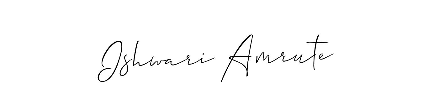 How to Draw Ishwari Amrute signature style? Allison_Script is a latest design signature styles for name Ishwari Amrute. Ishwari Amrute signature style 2 images and pictures png