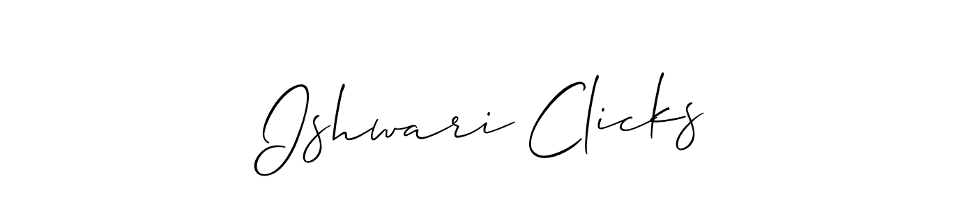 How to Draw Ishwari Clicks signature style? Allison_Script is a latest design signature styles for name Ishwari Clicks. Ishwari Clicks signature style 2 images and pictures png