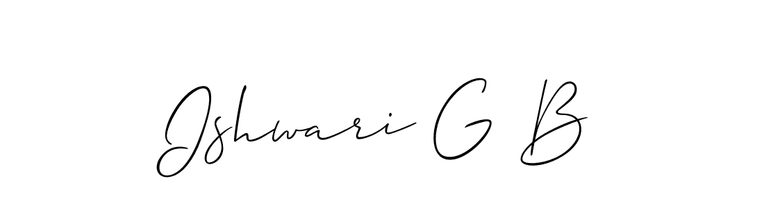 It looks lik you need a new signature style for name Ishwari G B. Design unique handwritten (Allison_Script) signature with our free signature maker in just a few clicks. Ishwari G B signature style 2 images and pictures png