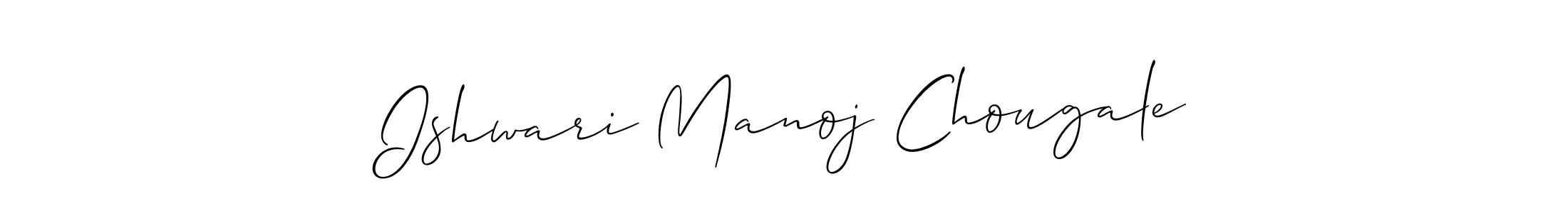 How to make Ishwari Manoj Chougale name signature. Use Allison_Script style for creating short signs online. This is the latest handwritten sign. Ishwari Manoj Chougale signature style 2 images and pictures png