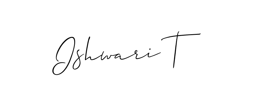 The best way (Allison_Script) to make a short signature is to pick only two or three words in your name. The name Ishwari T include a total of six letters. For converting this name. Ishwari T signature style 2 images and pictures png