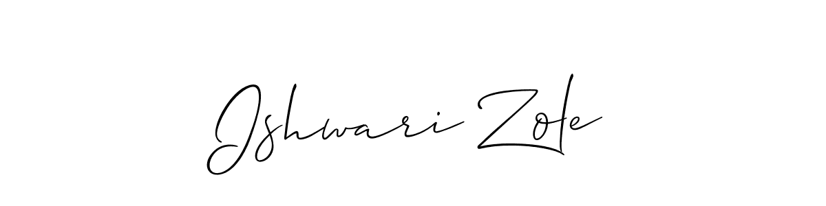 How to make Ishwari Zole name signature. Use Allison_Script style for creating short signs online. This is the latest handwritten sign. Ishwari Zole signature style 2 images and pictures png