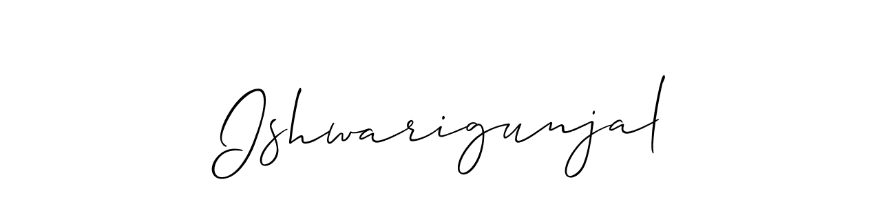 Create a beautiful signature design for name Ishwarigunjal. With this signature (Allison_Script) fonts, you can make a handwritten signature for free. Ishwarigunjal signature style 2 images and pictures png