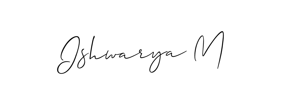 Also You can easily find your signature by using the search form. We will create Ishwarya M name handwritten signature images for you free of cost using Allison_Script sign style. Ishwarya M signature style 2 images and pictures png