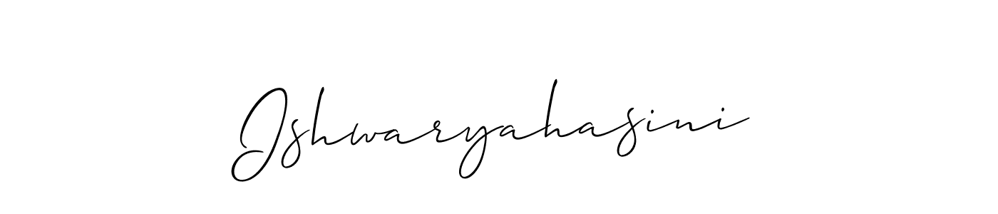 You should practise on your own different ways (Allison_Script) to write your name (Ishwaryahasini) in signature. don't let someone else do it for you. Ishwaryahasini signature style 2 images and pictures png