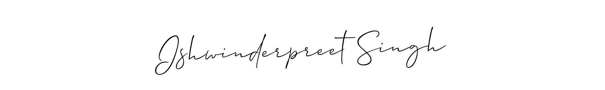 Create a beautiful signature design for name Ishwinderpreet Singh. With this signature (Allison_Script) fonts, you can make a handwritten signature for free. Ishwinderpreet Singh signature style 2 images and pictures png