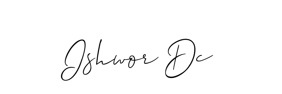 How to Draw Ishwor Dc signature style? Allison_Script is a latest design signature styles for name Ishwor Dc. Ishwor Dc signature style 2 images and pictures png