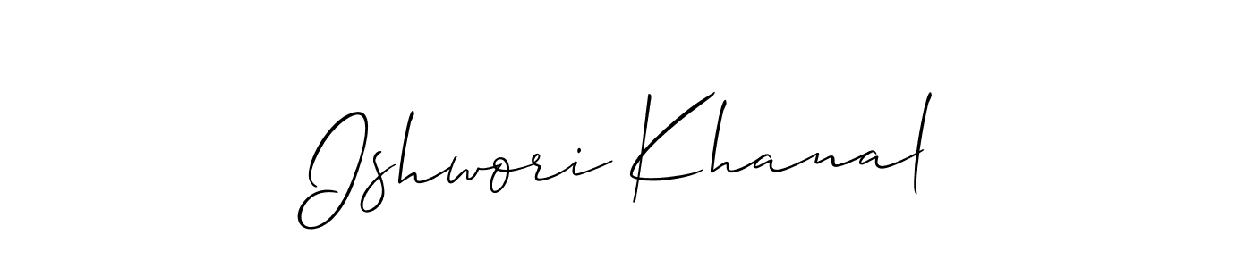 How to make Ishwori Khanal signature? Allison_Script is a professional autograph style. Create handwritten signature for Ishwori Khanal name. Ishwori Khanal signature style 2 images and pictures png