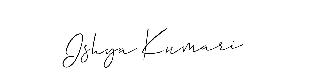 Use a signature maker to create a handwritten signature online. With this signature software, you can design (Allison_Script) your own signature for name Ishya Kumari. Ishya Kumari signature style 2 images and pictures png