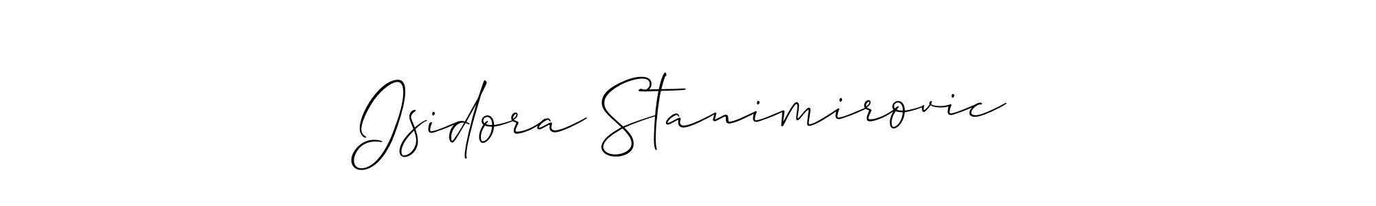 Also we have Isidora Stanimirovic name is the best signature style. Create professional handwritten signature collection using Allison_Script autograph style. Isidora Stanimirovic signature style 2 images and pictures png