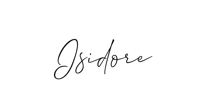 Make a beautiful signature design for name Isidore. With this signature (Allison_Script) style, you can create a handwritten signature for free. Isidore signature style 2 images and pictures png