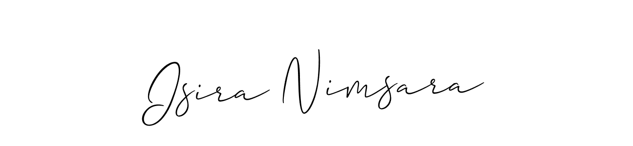 Make a short Isira Nimsara signature style. Manage your documents anywhere anytime using Allison_Script. Create and add eSignatures, submit forms, share and send files easily. Isira Nimsara signature style 2 images and pictures png