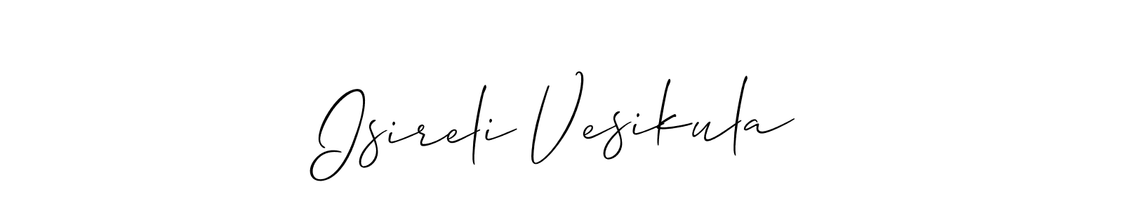 Make a short Isireli Vesikula signature style. Manage your documents anywhere anytime using Allison_Script. Create and add eSignatures, submit forms, share and send files easily. Isireli Vesikula signature style 2 images and pictures png