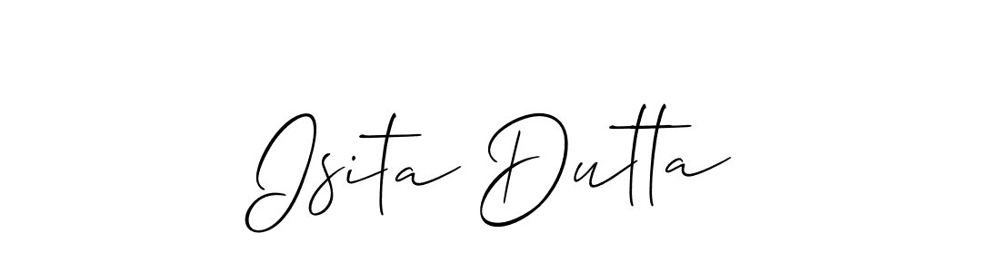 Isita Dutta stylish signature style. Best Handwritten Sign (Allison_Script) for my name. Handwritten Signature Collection Ideas for my name Isita Dutta. Isita Dutta signature style 2 images and pictures png